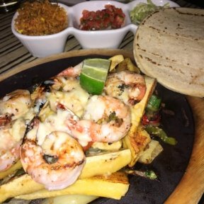 Gluten-free shrimp fajita from Temazcal Tequila Cantina